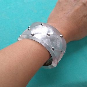 Alexis Bittar Silver Studs hinge bangle